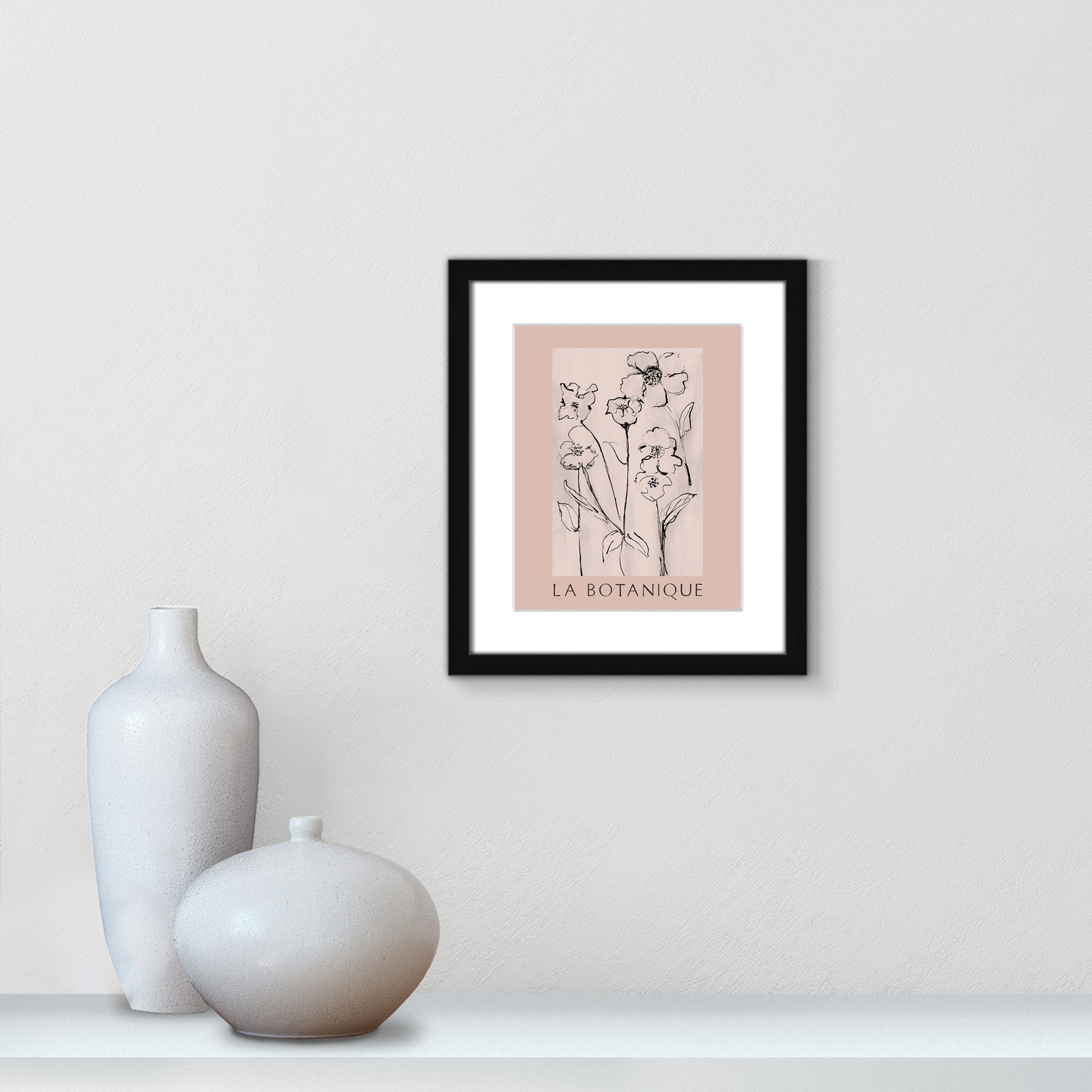 Botanical Poster Collection "La Botanique" Print by Susan Jill, Black Single Picture Frame, Yes, 15" H x 13" W x 1.25" D