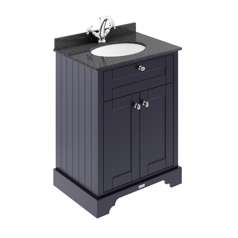 Old London 600mm Free-Standing Vanity Unit, Twilight Blue, Black