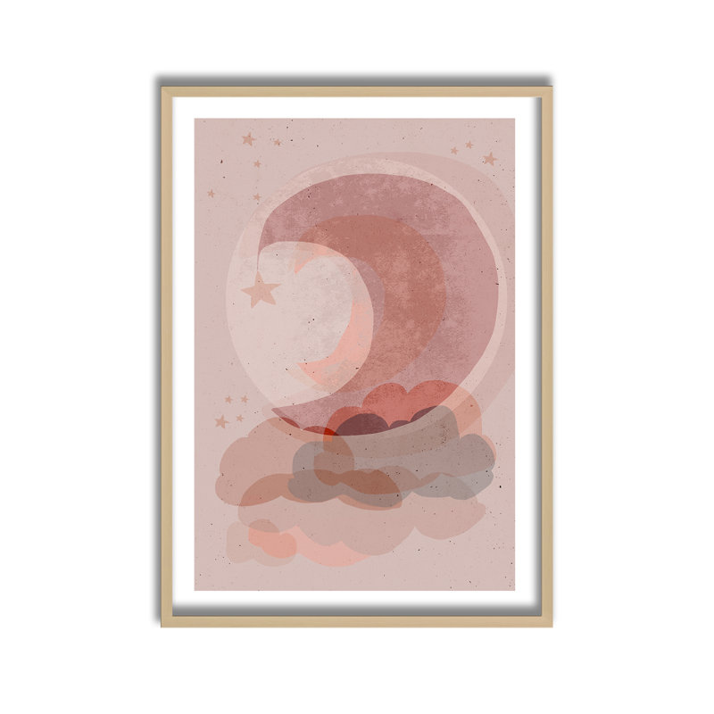 Pop Art & Retro Gentle Moon Framed Art, 16" H x 12" W x 1" D