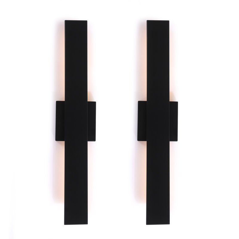 Applique murale d'extérieur intégrée à DEL à intensité variable et rotative à 360 degrés, 15W, Noir mat