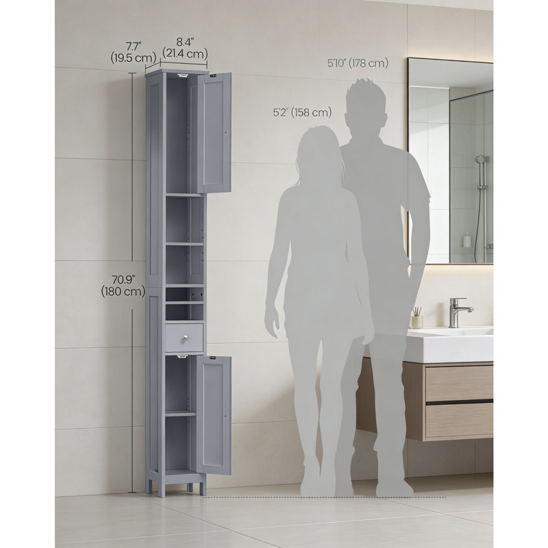 Engineered Wood Freestanding Linen Cabinet
