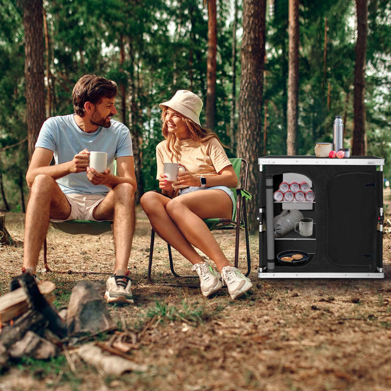 Table de camping double EAGLE PEAK, Noir