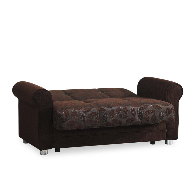 Causeuse convertible avec rangement Primenest Grandera, brun foncé, Marron foncé
