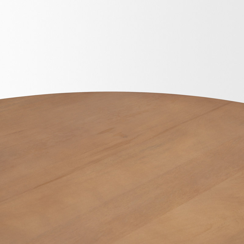 Jovani 48" Solid Light Brown Mango Wood Round Dining Table, Light Brown, 30"H x 60"L x 60"W