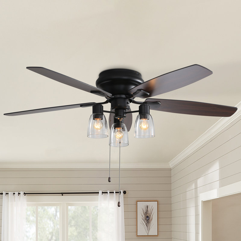 Cheetham 132cm Industrial Indoor Ceiling Fan with Light Kit