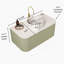 Meuble-lavabo de salle de bain 36 po avec lavabo, lavabo à fixation murale à bords arrondis flottants avec tiroir, lavabo en céramique blanc avec motif de pierre, pré-assemblé, vert clair-1336620941-1336619120