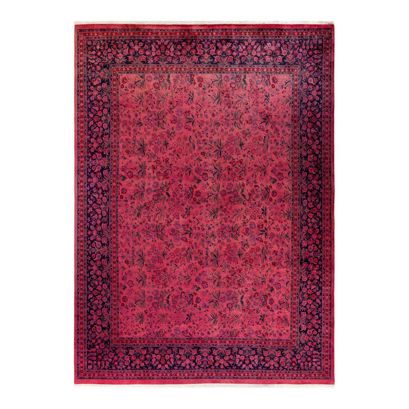 Tapis unique noué à la main Weirsky - rose Weirsky