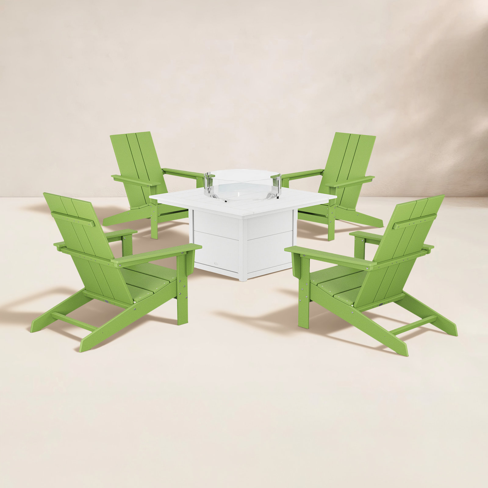 4-Person Patio Seating Group, Lime/White