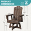 Chaise Adirondack pivotante en plastique brun PEHD-132055739