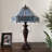 Sehnaz Tiffany Table Lamp Sky Color Stained Glass Hexagon LED Bulbs Included 16'W*16"D*24"H