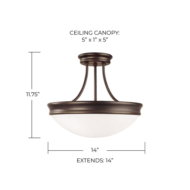 Glass Semi Flush Mount, Oil Rubbed Bronze