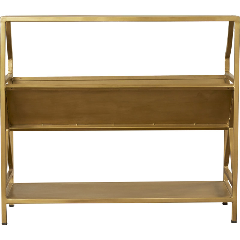 Keats Library 2 Tier 36"W Bookcase, Antique Gold