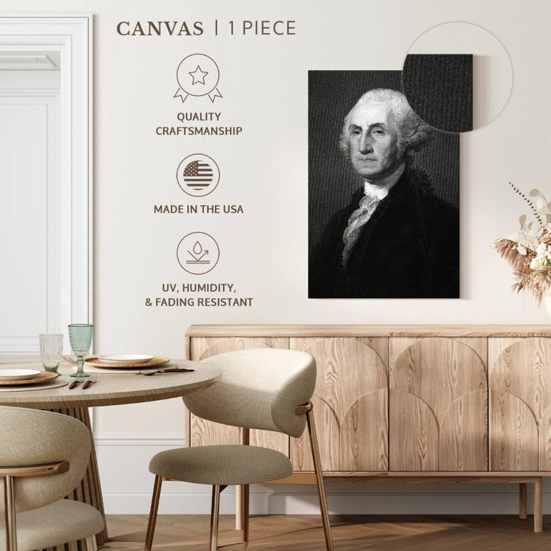Photographie du président George Washington, H 24 po x l 16 po