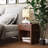 Manish Farmhouse Burl Finish Nightstand With Charging Station And Open Shelf-141057220