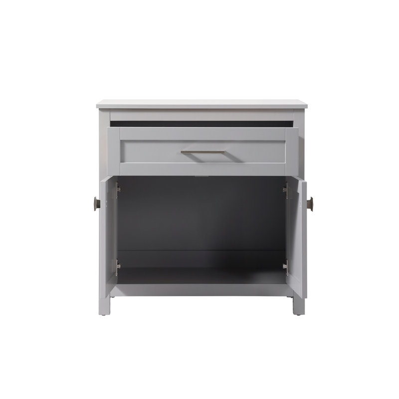 Rangement pour salle de bain Destinyann, Gris / Nickel brossé