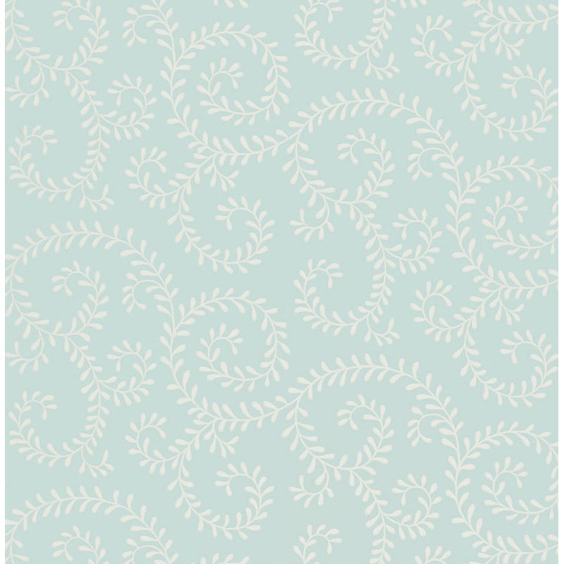 Leafy Scroll Wallpaper, Sky