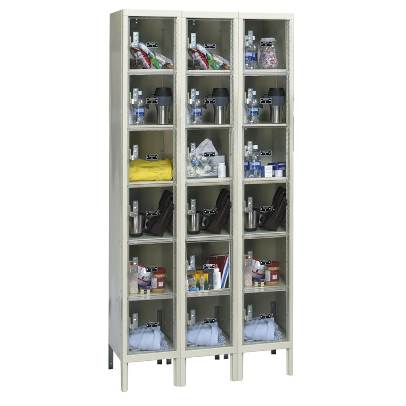 Casier de rangement pour le stock à 6 étages et 3 étages Safety-View, L 12 po x P 18 po x H 72 po