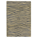 Himalayan Art 2000 Animal Print Area Rug in Beige/Navy Blue
