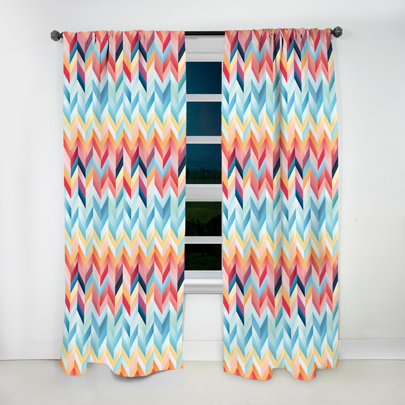 Tribal Fusion Chevron Motif II - Rideau à chevrons - Rideau à chevrons obscurcissant - 1 panneaux, L 52 po x L 63 po