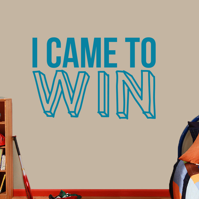 Décalcomanie murale « i is to win », Bleu sarcelle