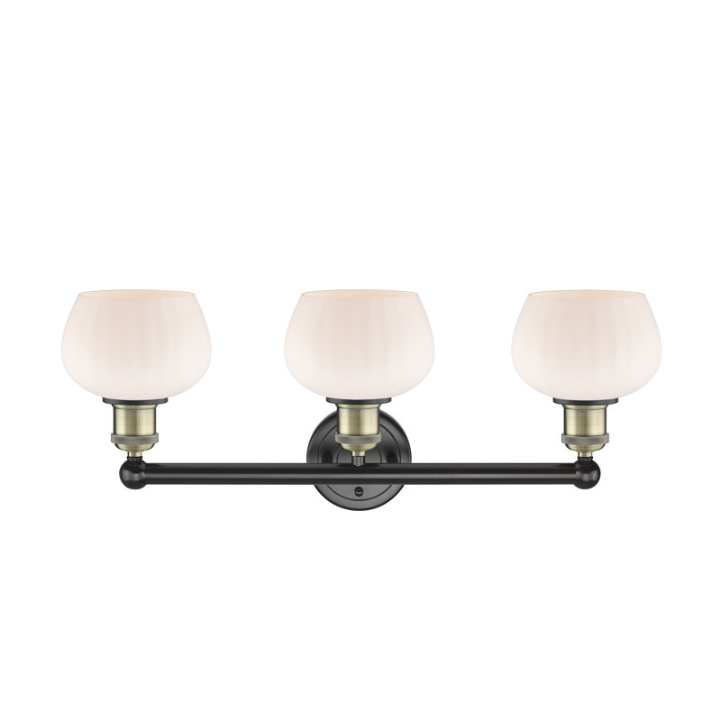 Noille 3 - Light Dimmable Vanity Light, Matte White, Black Antique Brass