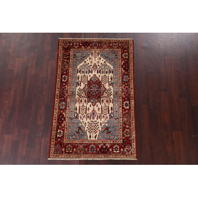 Frankee One-of-a-Kind 3'3" X 5'1" New Age Wool Area Rug in Ivory