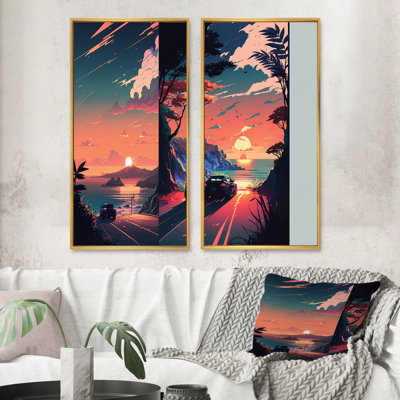 «Road To The Sunset», 2 pièces sur toile