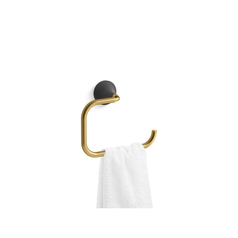 Anneau à serviettes Tone, Noir mat avec laiton moderne