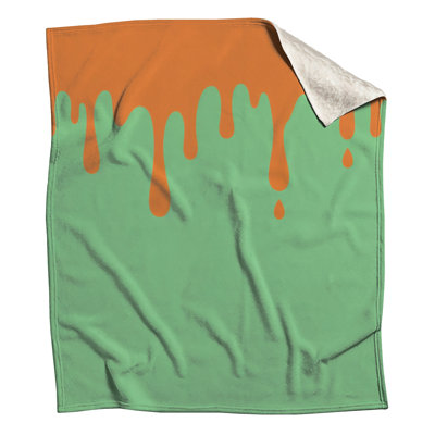 Orange Paint Drips Blankets