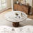 Corsa Round Extendable Dining Table Oval Pedestal-599895067-599895047