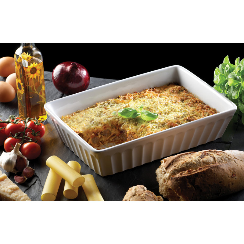 World of Flavours Italian Stoneware Rectangular Lasagne and Roasting Dish, Large