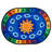 Sunny Day Learn Play Literacy Classroom Tufted Blue/Red Area Rug-918451337