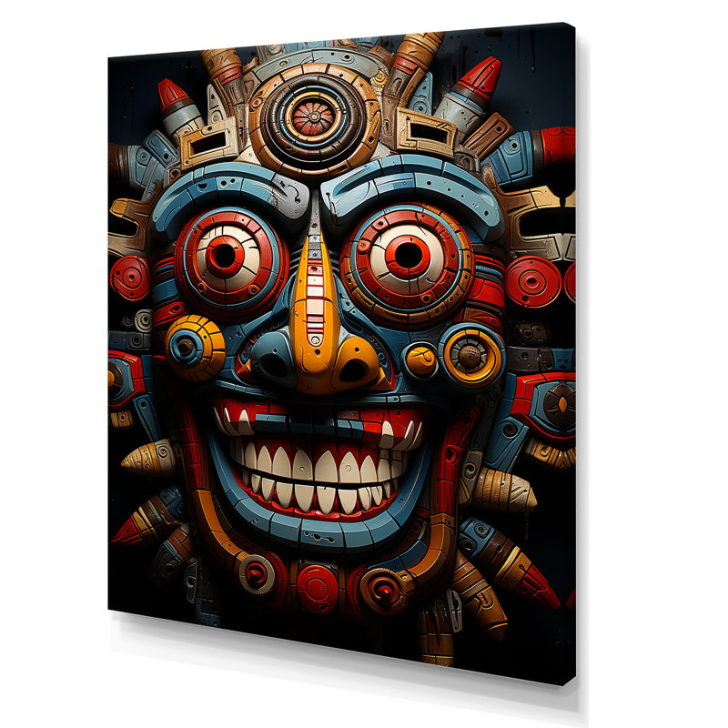 Blue Blue Mythic Tales, art mexicain - art mural mexicain, Toile tendue, 20" H x 12" W