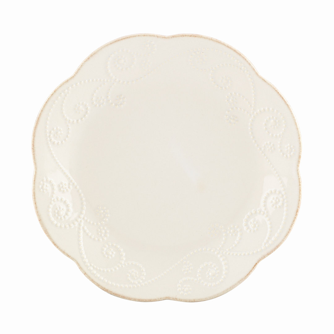 French Perle White 8" Plate (Set of 4) Lenox 