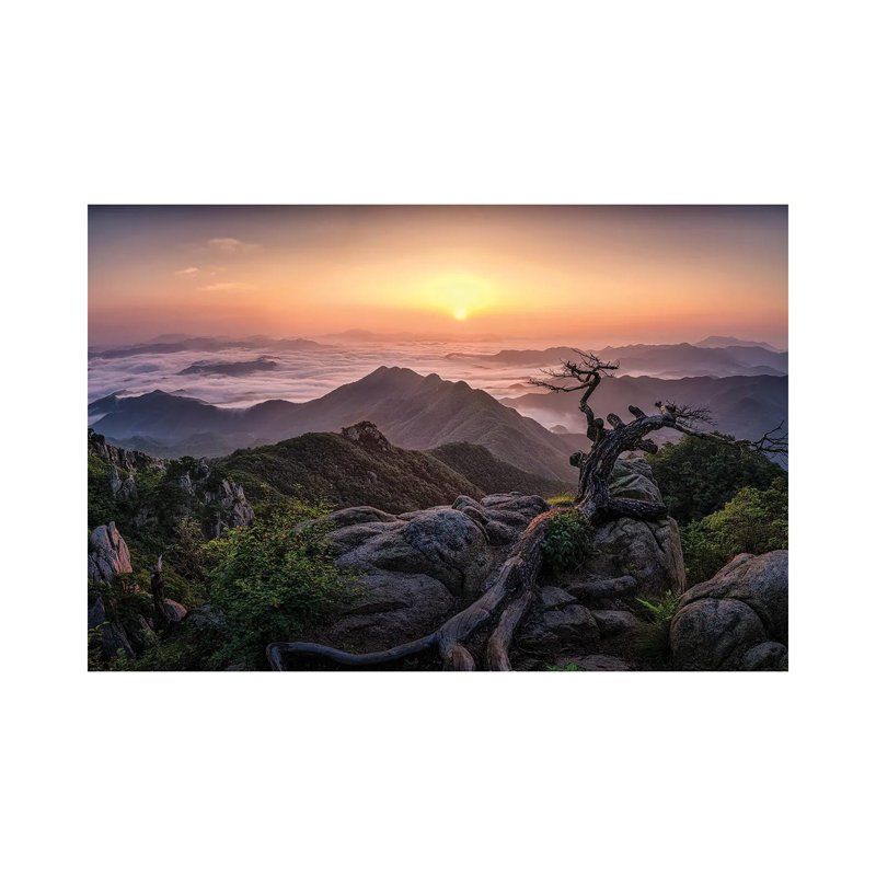 Lever de soleil sur le dessus, H 18 po x l 26 po x P 1,5 po