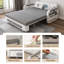 Modern Convertible Sofa Bed, Features Storage & Latex Mattress, Grey Upholstery with White Frame, Space-Efficient for Living Rooms & Studios(1.28M)Fast Dispatch From UK Warehouse — 2 Working Days//Deliver within 3-5 working days.