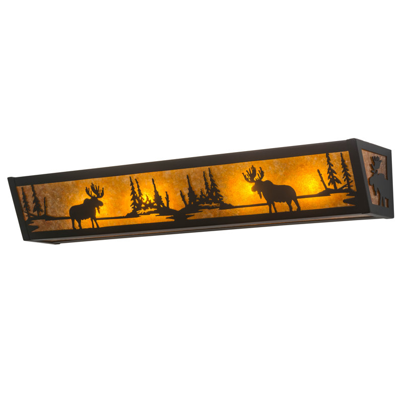 Rustic Lodge 4 - Light Bath Bar, 6" H x 36" W x 7" D, Black