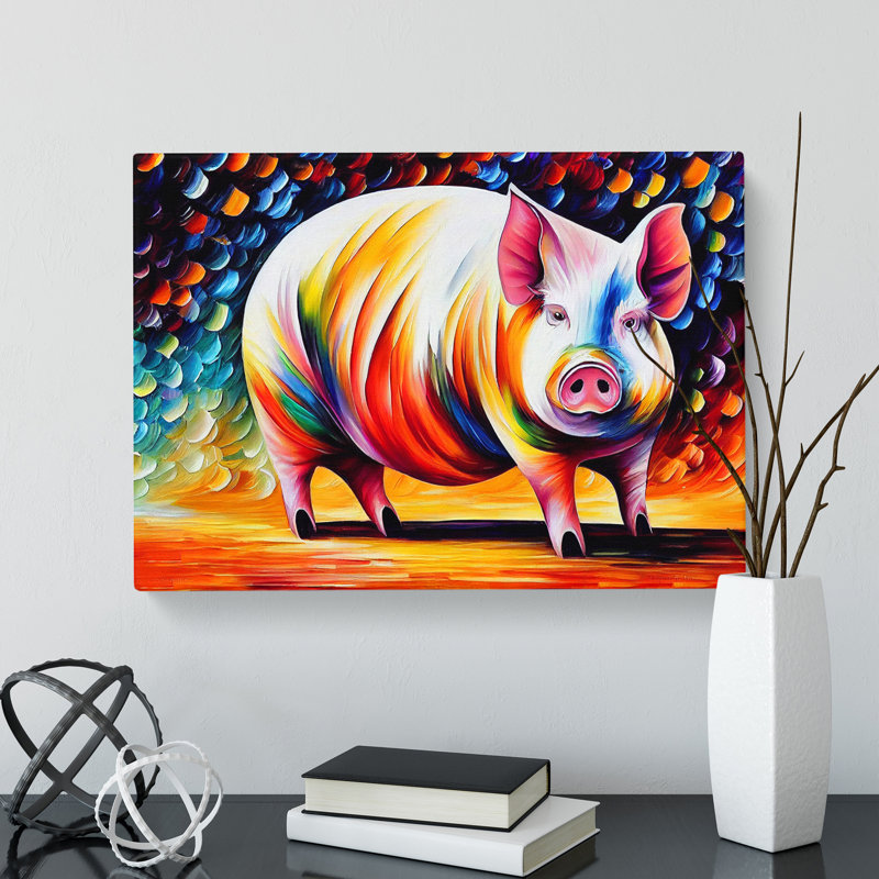 Pig Painting Vol.5 Abstract - Wrapped Canvas, 40cm H x 60cm W x 3cm D