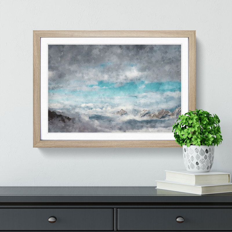 Mountain Clouds - Picture Frame Painting Print, 33cm H x 45cm W x 2cm D, Oak Framed