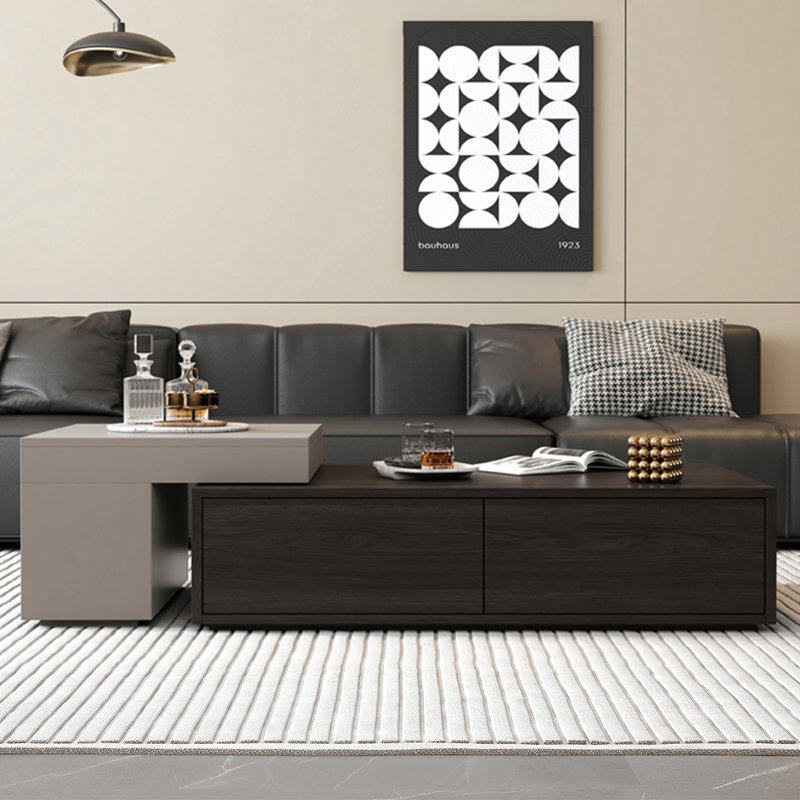 Table basse de style luxueux, H 11,8 po x L 51,2 po x l 27,6 po, Kaki / multicolore