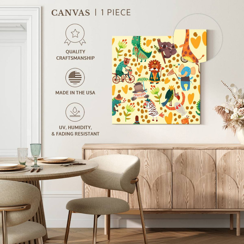 Ashelle, motif d'animaux de safari, H 20 po x l 20 po