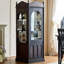 Noir + vitrail brun + bois manufacturé + vitrines en verre trempé