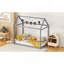 Lit simple en bois, gris