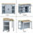 K&K 47 Inch Kitchen Island With Extendable Dining Table, Rubber Wood Veneer Kitchen Table With Internal Storage Rack, Power Outlet, Kitchen Island With Storage 2 Drawers 2 Cabinet-820150387