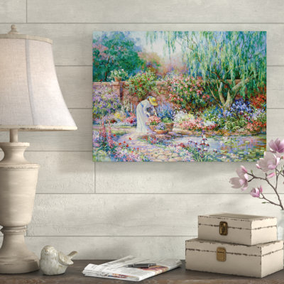 « son jardin », reproduction de peinture à l’acrylique sur toile tendue