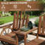 Stable Patio Bench,2-Seat Wooden Garden Bench