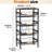 5-Tier Rolling Storage Cart with Wheels, Large Capacity Kitchen Cart, Mobile Utility Cart with Wooden Tabletop and Mesh Baskets, Bathroom, Laundry Room
