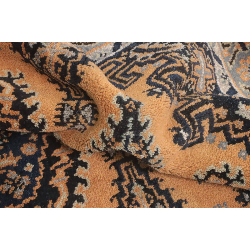 Tapis indien géométrique en laine 4 x 6