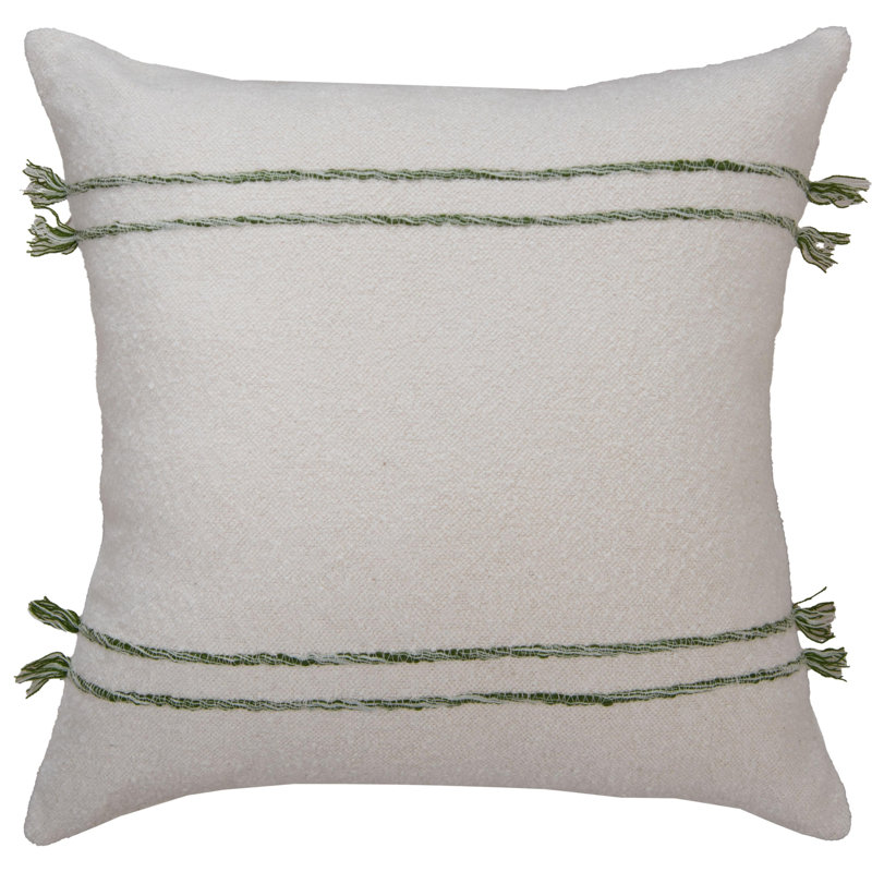 Coussin 100% coton Donny Osmond Home, Polyester, Vert/Ivoire