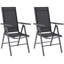 Outdoor Patio Dining Armchair Set of 2, Folding Beach Chair, Garden Chair Dark Grey